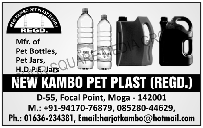 Pet Bottles, Pet Jars, HDPE Jars