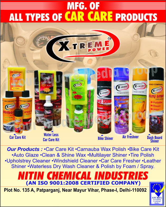 Automotive Care Products, Car Care Products, Car Care kit, Carnauba Wax Polish, Bike Care Kit, Auto Glaze, Clean Wax, Shine Wax, Multilayer Shiner, Tyre Polish, Upholstrey Cleaner, Wind shield Cleaner, Car care Fresher, Leather Shiner, Waterless Dry Wash Cleaner, Polish Foam, Polish Spray, Bike Shiner, Air Freshener, Dashboard Shiner