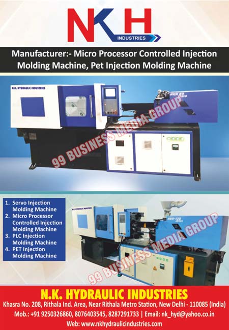 Pet Injection Molding Machines, Micro Processor Controlled Injection Moulding Machines, Servo Injection Molding Machines, PLC Injection Molding Machines