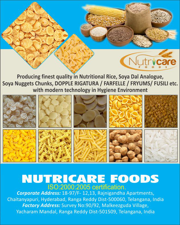 Nutritional Rice, Soya Dal Analogue, Soya Nugget Chunks, Dopple Rigatura, Farfelle, Fryums, Fusili