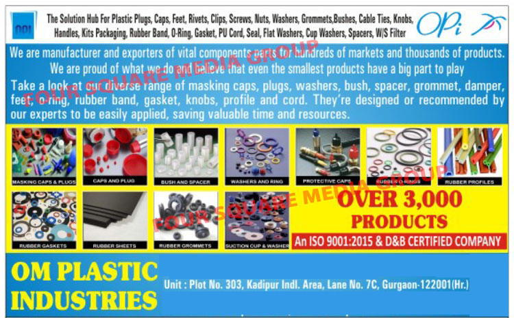 Automotive Plastic Parts, Tractor Plastic Parts, Electrical Plastic Parts, Surgical Equipment Plastic Parts, Sanitary Ware Plastic Parts, Automotive Rubber Parts, Tractor Rubber Parts, Electrical Rubber Parts, Surgical Equipment Rubber Parts, Sanitary Ware Rubber Parts, Hydraulic Pumps, Rubber O Rings, Rubber Washers, Plastic Washers, PU Parts, Extruded Parts, Dip Injection Moulded Cap Sleeves, Plastic Plugs, Caps, Feet, Rivets, Clips, Screws, Nuts, Washers, Grommets, Bushes, Cable Ties, Knobs, Handles, Kits Packaging, Rubber Bands, O Rings, Gaskets, PU Cords, Seals, Flat Washers, Cup Washers, Spacers, WS Filters, Masking Caps, Dampers, Profiles