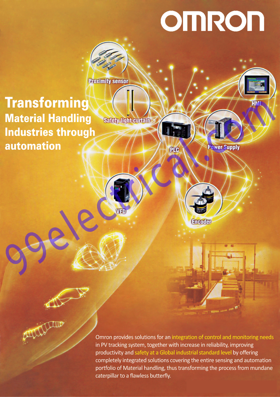 Proximity Sensors, Safety Light Curtains, PLC, Programmable logic controller, Power Supply, HMI, VFD, Encoders, Variable Frequency Drive ,Electrical Parts, Integration Control, Integration Monitoring, Sensing Portfolio  Material Handling, Automation Material Handling Portfolio, Sensors, Relays, Automation Systems, Electric Power Monitoring Equipment, Machine Automation Technology