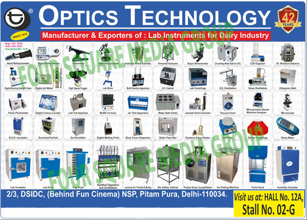 Laminar Air Flows, Static Pass Boxes, Lypholizer Freeze Driers, Ice Flaking Machines, Butyro Refractometers, Hand Refractometers, Digital Refractometers, Polarimeters, Abbe Refractometers, Vertical Autoclaves, BOD Incubators, Lab Incubators, Lab Ovens, Muffle Furnaces, IR Moisture Balances, Fume Hoods, Hole Water Bath, BR Circulating Water Bath, Lab Centrifuges, Bursting Strength Testers, Glass Distillations, Digital Bomb Calorimeter, Gyratory Sieve Shaker, Bio Safety Cabinets, Tray Dryers, High Speed Foggers, Dehumidifier, Humidity Chambers, Ice Flaking Machines, Bio Safety Cabinets, Laminar Air Flows, Kjeldhal Digestions, Kjeldhal Distillations, Lab Incubators, Gloss Meters, Gyratory Sleve Shakers, Shoe Cover Dispensers, Scorched Particles, BOD Incubators, Flame Photometers, Digital Melting Points, Leak Test Apparatus, Digital Colony Counters, Ultrasonic Baths, UV Cabinets, Muffle Furnaces, Gerber Centrifuges, Microscopes, Jar Test Apparatus, Vacuum Ovens, Scorched Particles