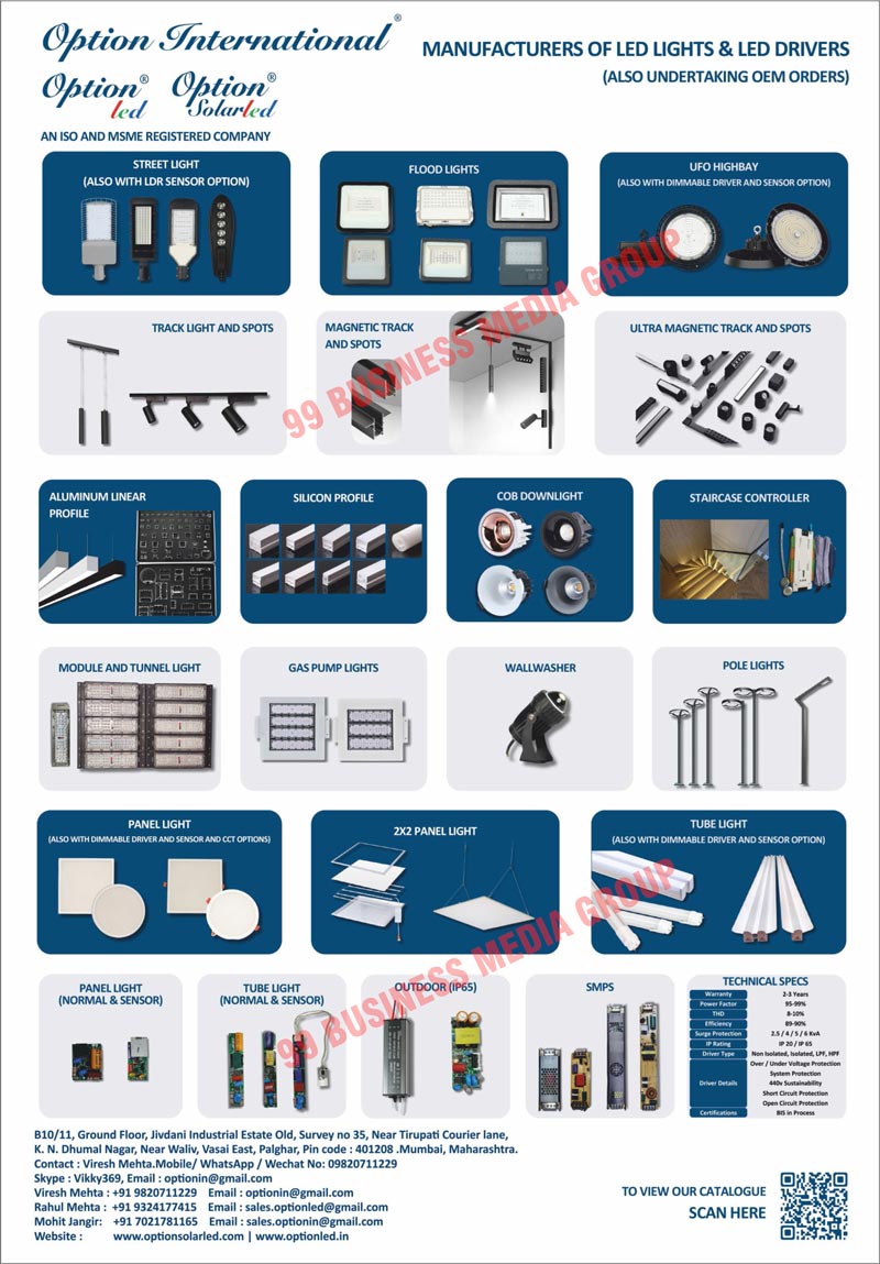 Led Lights, Led Drivers, Street Lights, Street Light With LDR Sensor Option, Flood Lights, UFO Highbay Lights, UFO Highbay With Dimmable Driver Option, UFO Highbay With Dimmable Sensor Option, Track Lights, Spots Lights, Magnetic Track Lights, Ultra Magnetic Track Lights, Ultra Spots Lights, Spots Track Lights, Aluminum Linear Profiles, Silicone Profiles, COB Downlights, Staircase Controllers, Module Lights, Tunnel Lights, Gas Pump Lights, Wall Washer Lights, Pole Lights, Panel Lights, Panel Light With Dimmable Driver Option, Panel Light With Dimmable Sensor Option, Panel Light With Dimmable CCT Option, Tube Lights, Tube Light With Dimmable Driver Option, Tube Light With Dimmable Sensor Option, Normal Panel Lights, Sensor Panel Lights, Normal Tube Lights, Sensor Tube Lights, Outdoor Lights, SMPSs