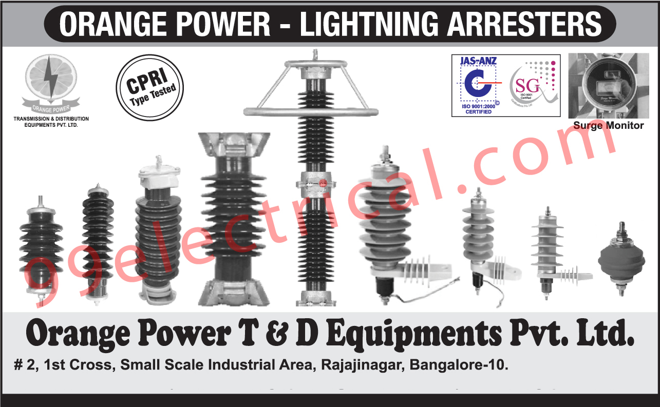 Light Arresters, Surge Monitor,Electrical Products, Porcelain Housing, Polymer Housing, Insulating Base, Terminal Connectors