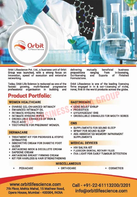 Women Healthcare Products, Evarise Gels, Enhanced Intimacy Oils, Intimate Hygiene Washes, Intimate Hygiene Wipes, Iron Acid Orosoluble Granules, Folic Acid Orosoluble Granules, Pregnant Women Toothpastes, Dermacare Products, Psoriasis Dermatitis Treatment Kits, Diabetic Foot Ulcer Innovative Creams, Antiageing Neck Creams, Antiageing Decollete Creams, Dapsone Creams, Antiageing Breast Firming Creams, Hairloss Kits, Hair Strengthening Kits, Gastrocare Products, Gerd Relief Syrups, Probiotics, Effervescent ORS, Mouth Sores Orosoluble Granules, CNS Products, Sound Sleep Supplements, Sound Sleep Sprays, Age Associated Memory Impairment Supplements, Medical Devices, HIV Saliva Kits, Flexicon Dental Rotary Files, Early Tumour Detection EVA Lights, Miscellaneous Products, Pediacares, Orthocares, Cosmetics