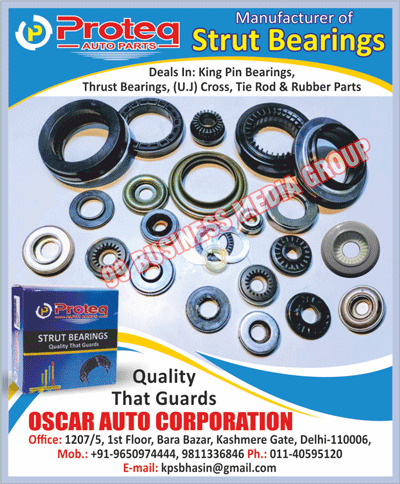 King Pin Bearings, Thrust Bearings, Thrust Bearings, UJ Cross, Tie Rods, Rubber Parts