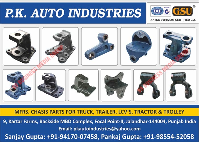 Truck Chasis Parts, Trailer Chasis Parts, LCV Chasis Parts, Tractor Chasis Parts, Trolley Chasis Parts, SG Graded Castings, CI Graded Castings