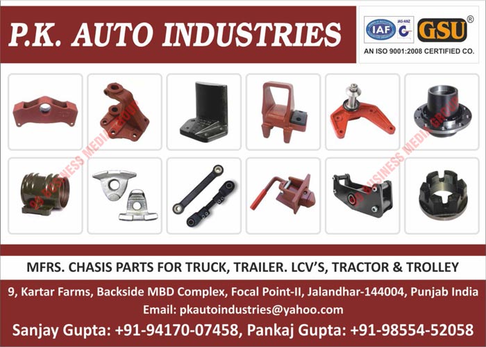 Truck Chasis Parts, Trailer Chasis Parts, LCV Chasis Parts, Tractor Chasis Parts, Trolley Chasis Parts, SG Graded Castings, CI Graded Castings, Auto Parts, Automotive Components, Trailer Parts, Automotive Suspension Parts