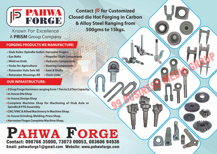 Stub Axles, Spindle Gullas, Eye Bolts, Weld Ends, Yocks, Rotavator Axle Sets, Rotavator Housings, Harvester Fingers, Propeller Shaft Components, Hydraulic Components, Steering Components, Gear, Shafts, Chain Links, Carbon Die Hot Forgings, Alloy Steels, Forging Products, Spindle Gulla Stub Axle Forgings, Eye Bolt Forgings, Weld on End Forgings, Agriculture Yock Forgings, Rotavator Axle Set Forgings, Rotavator Housing Forgings, Harvester Finger Forgings, Propeller Shaft Component Forgings, Hydraulic Component Forgings, Steering Component Forgings, Gear Forgings, Shaft Forgings, Chain Link Forgings