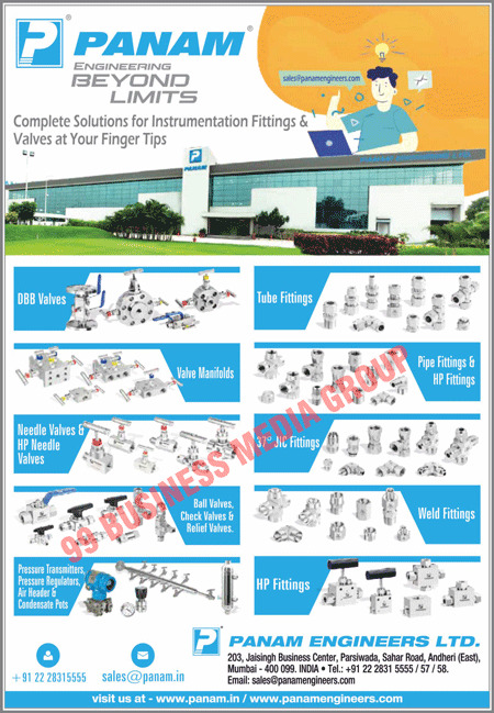 Instruments Fittings Solutions, Finger Tips Valves, DBB Valves, Tube Valves, Valve Manifolds, Pipe Fittings, HP Fittings, Jic Fittings, Weld Fittings, Ball Valves, Check Valves, Relief Valves, Needle Valves, Pressure Transmitters, Pressure Regulators, Air Heaters, Condensate Pots, HP Needle Valves