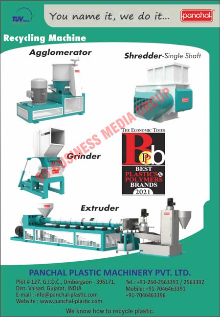 Recycling Machines, Agglomerators, Shredders, Grinders, Extruders