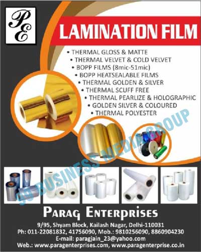 Holographic Films, PVC Films, BOPP Films, Polyester Films, Three D Holographic Films, 3D Holographic Films, PVC Lamination Films, Matte Finish BOPP Films, BOPP Plain Films, Colored BOPP Films, Water Based Lamination Adhesives, Pouching BOPP Heat Sealable Films, Labels BOPP Heat Sealable Films, Coloured BOPP Films, Pearlize Films, Lamination Films, Thermal Gloss Lamination Films, Thermal Matte Lamination Films, Thermal Velvet Lamination Films, Cold Velvet Lamination Films, Bopp Heatsealable Lamination Films, Thermal Golden Lamination Films, Thermal Silver Lamination Films, Thermal Scuff Free Lamination Films, Thermal Pearlize Lamination Films, Thermal Holographic Lamination Films, Thermal Polyester Lamination Films, Bopp Lamination Films, Golden Coloured Lamination Films