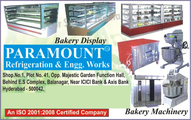 Bend Glass Counters, Water Coolers, Tea Counter, Juice Counter, Chat Counter, Chinese Counter, Idly Boiler, Steam Boiler, Dosa Bhatti, South Indian Stove, North Indian Stove, De-Freezers, Dough Kneader, Bread Slicer, Cake Mixer, Kitchen SetUp, Shawarma Counter, Chicken Griller, Diesel Oven, Gas Oven, Bakery Displays, Bakery Machines, 3D Chat Counters