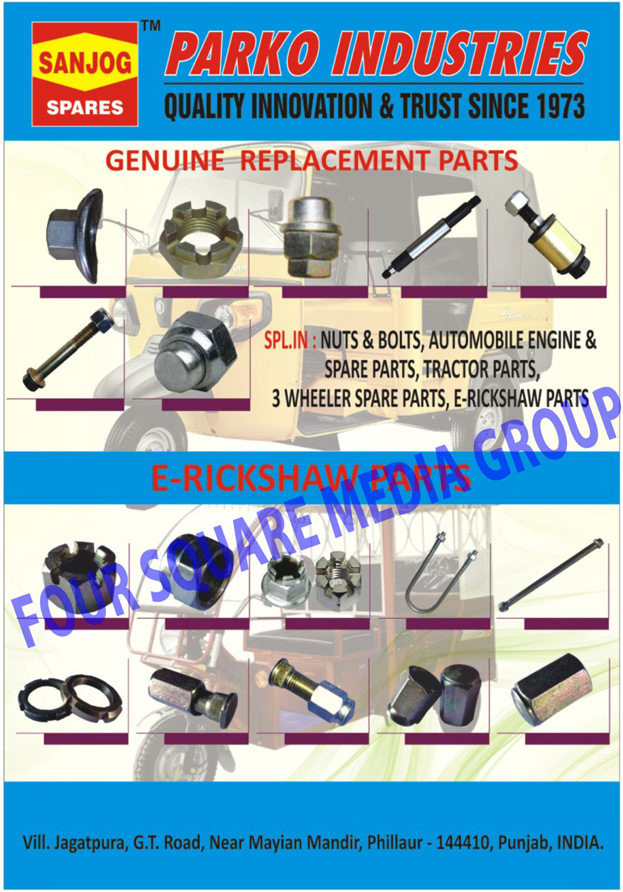 Automotive Replacement Parts, Nuts, Bolts, Automobile Engines, Automotive Engines, Automotive Engine Spare Parts, Tractor Parts, Three Wheeler Spare Parts, 3 Wheeler Spare Parts, E Rickshaw Parts