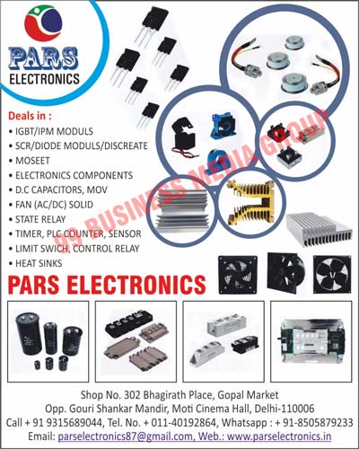 IGBT Modules, IPM Modules, SCR Modules, Diode Modules, Diode Discreates, Mosefts, Electronics Components, DC Capacitors, Movs, AC Solid Fans, DC Solid Fans, State Relays, Timers, PLC Counters, Sensors, Limit Switches, Control Relays, Heat Sinks