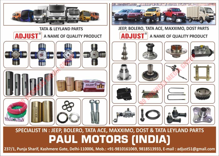Automotive Parts, Automotive Spare Parts, Universal Joint Crosses, Industrial Gears, Brake System Components, Gear Box Components, Steering Components, Automotive Components