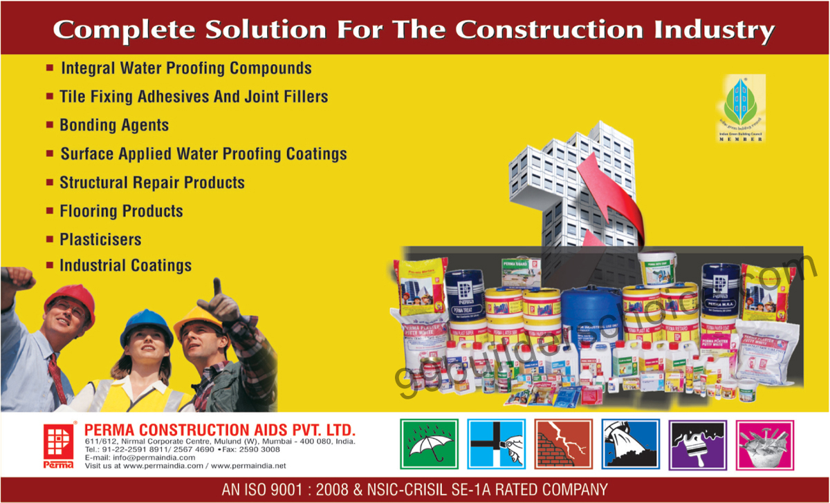 Waterproofing Systems, Perma Tiling Aids, Coating, Industrial Coatings, Plasticisers, Tile Fixing Adhesives, Joint Fillers, Flooring Products,Construction Aids, Industrial Coatings