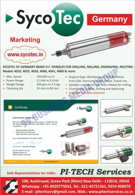 Drilling Spindles, Milling Spindles, Engraving Spindles, Routing Spindles