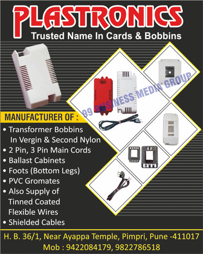 Single Phase Preventer Lamination Wires, Single Phase Preventer Lamination Cables, Single Phase Preventer Plastic Cabinets, Emergency Light Lamination Wires, Emergency Light Lamination Cables, Emergency Light Plastic Cabinets, Two Pin Cords, 2 Pin Cords, 3 Main Cords, Three Main Cords, Nylon Transformer Bobbins, Bakelite Bobbins I, Bakelite Bobbins II, CLI Clamps, U Clamps, Shielded Cables, Ballast Cabinets, Bottom Legs Foots, PVC Gromates, Tinned Coated Flexible Wires