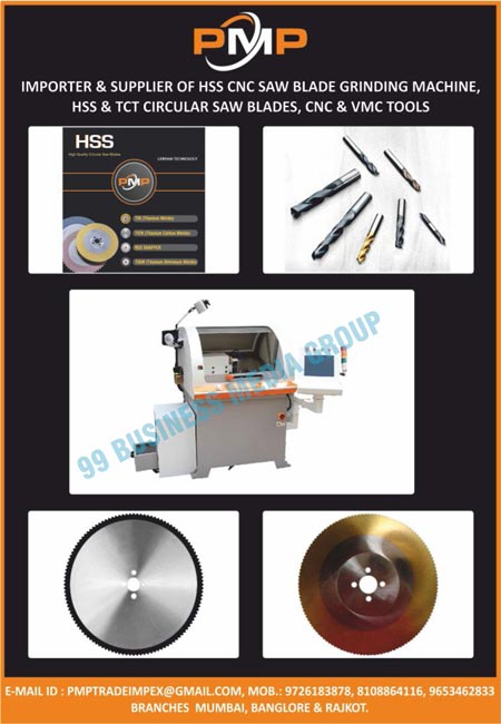 HSS CNC Saw Blade Grinding Machines, HSS Circular Saw Blade Machines, TCT Circular Saw Blade Machines, CNC Tools, VMC Tools