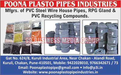 PVC Steel Wire House Pipes, RPG Gland Compounds, PVC Recycling Compounds