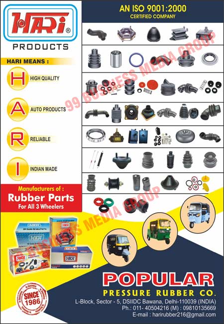 BAJAJb Spare Parts, APE Spare Parts, KAL Spare Parts, VIKRAM Spare Parts, MAHINDRA CHAMPION Spare Parts, Three Wheeler Rubber Parts, Brake Parts, Oil Seals, Rubber Parts