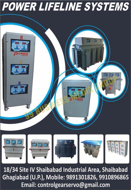 Servo Voltage Stabilizers, Liner Servo Transformers, Liner Distribution Transformers, AVR Transformers, Variac Transformers, CVT Transformers, Isolation Transformers