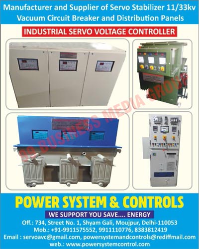 Servo Stabilizers, Vacuum Circuit Breakers, Distribution Panels, Industrial Servo Voltage Controllers
