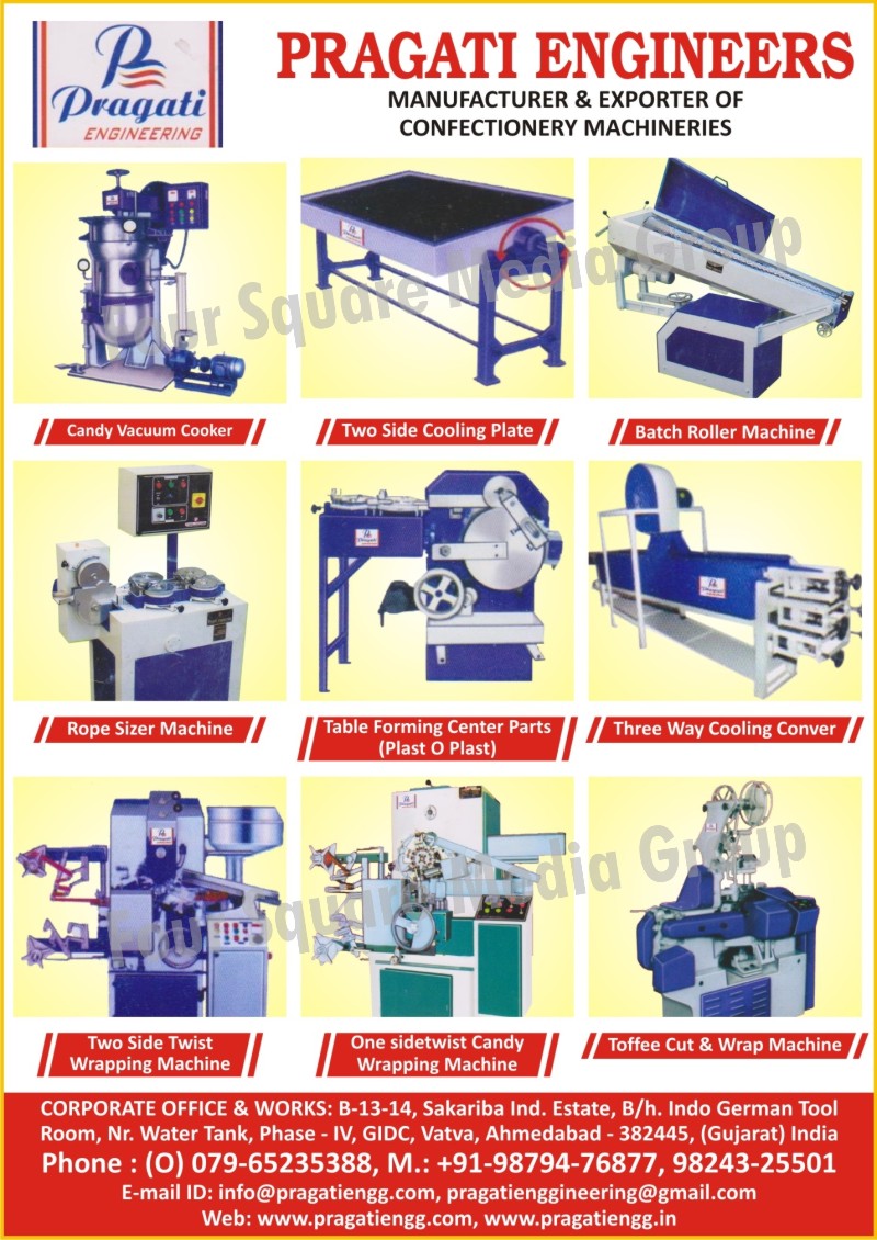 Confectionery Machines, Candy Vacuum Cookers, Two Side Cooling Plates, 2 Side Cooling Plates, Batch Roller Machines, Rope Sizer Machines, Table Forming Center Parts, Three Way Cooling Conveyor, Two Side Twist Wrapping Machines, One Sidetwist Candy Wrapping Machines, Toffee Cut Machines, Toffee Wrapping Machines, Toffee Cutting Machines