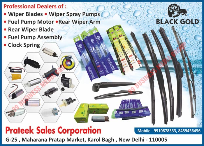 Rear Wiper Blades, Front Wiper Blades, Soft Wiper Blades, Wiper Blades, Wiper Spray Pumps, Rear Wiper Arms, Fuel Pump Assemblies, Clock Springs, Fuel Pump Motors