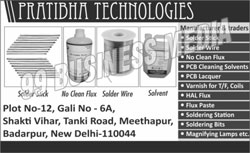 Solder Sticks, Solder Wires, No Clean Fluxes, PCB Cleaning Solvents, PCB Lacquers, Hal Fluxes, Flux Pastes, Soldering Stations, Soldering Bits, Magnifying Lamps, Solvents