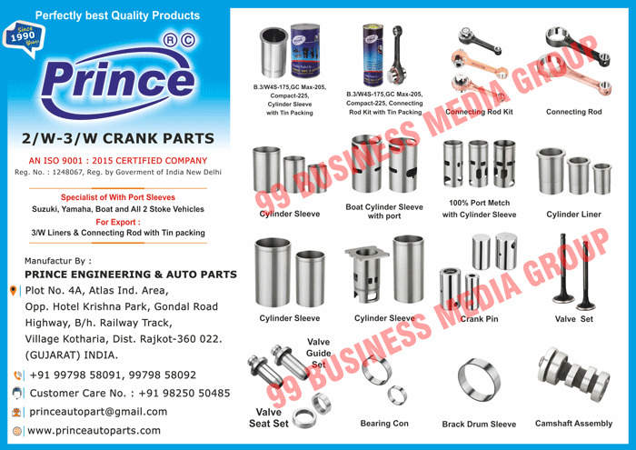 Two Wheeler Connecting Rod Kits, Three Wheeler Connecting Rod Kits, Two Wheeler Crankpins, Two Wheeler Crank Pins, Two Wheeler Cylinder Sleeve Liners, Three Wheeler Cylinder Sleeve Liners, Two Wheeler Valve Sets, Three Wheeler Valve Sets, Two Wheeler Valve Guides, Three Wheeler Valve Guides, Two Wheeler Valve Seats, Three Wheeler Valve Seats, Two Wheeler Drum Sleeves, Two Stroke Vehicle Port Sleeves, Two Stroke Vehicle Plane Sleeves, CNG Liner Tin Packings, Connecting Rod Tin Packings, Two Wheeler Crank Parts, Three Wheeler Crank Parts, Two Wheeler Bearing Cons, Two Wheeler Brack Drum Sleeves, Two Wheeler Camshaft Assemblies, Two Wheeler Valve Seat Sets, Three Wheeler Valve Seat Sets, Three Wheeler Bearing Cons, Three Wheeler Brack Drum Sleeves, Three Wheeler Camshaft Assemblies, Two Wheeler Connecting Rods, Three Wheeler Connecting Rods, Two Wheeler Boat Cylinder Port Sleeves, Three Wheeler Boat Cylinder Port Sleeves, Two Wheeler Cylinder Sleeves, Three Wheeler Cylinder Sleeves, Two Wheeler Cylinder Liners, Three Wheeler Cylinder Liners