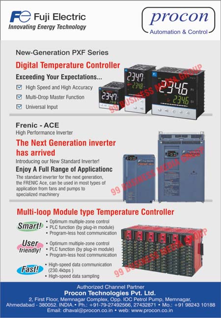 Digital Temperature Controllers, Multi-Loop Module Type Temperatures Controllers, High Performance Inverters, Temperature Controllers, Process Controllers, Panel Meters, HMI Touch Screens, Ultrasonic Flow Meters, Paperless Recorders, Weighing Systems, Dosing Systems, MES Software, Automation Panels, Multi-Loop Controllers