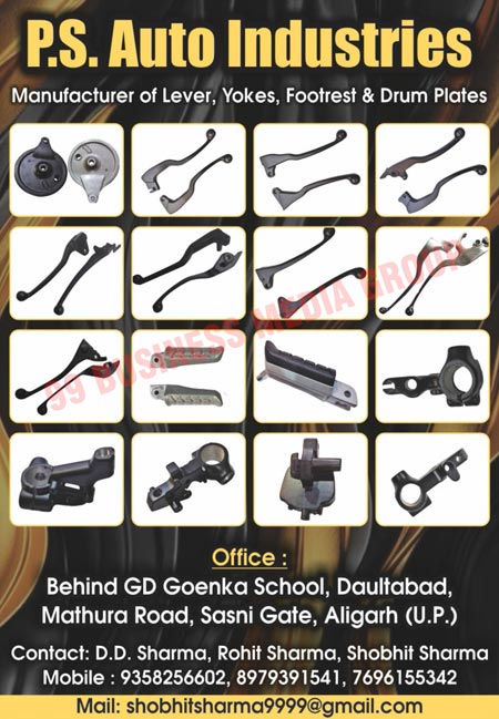 Automotive Levers, Automotive Yokes, Footrest Plates, Drum Plates