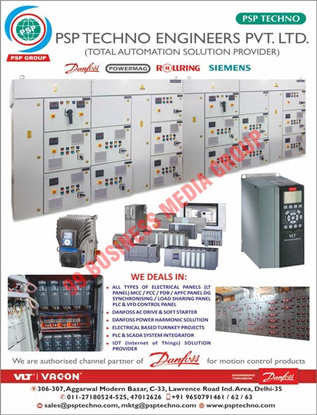 Electrical Panels, LT Panels, MCC Panels, PCC Panels, PDB Panels, APFC Panel DG Synchronisings, PLC Load Sharing Panels, VFD Control Panels, Danfoss AC Drives, Soft Starters, Danfoss Power Harmonic Solutions, Electrical Based Turnkey Projects, PLC Integrators, Scada System Integrators, IOT Solution Providers