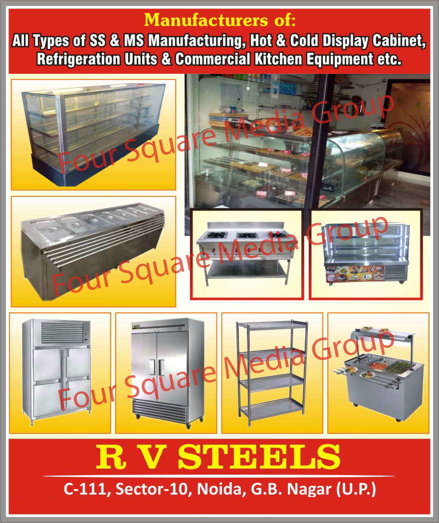 Stainless Steel Cold Display Cabinets,  Stainless Steel Hot Display Cabinets, MS Hot Display Cabinets, MS Cold Display Cabinets, Commercial Kitchen Equipments, Refrigeration Units