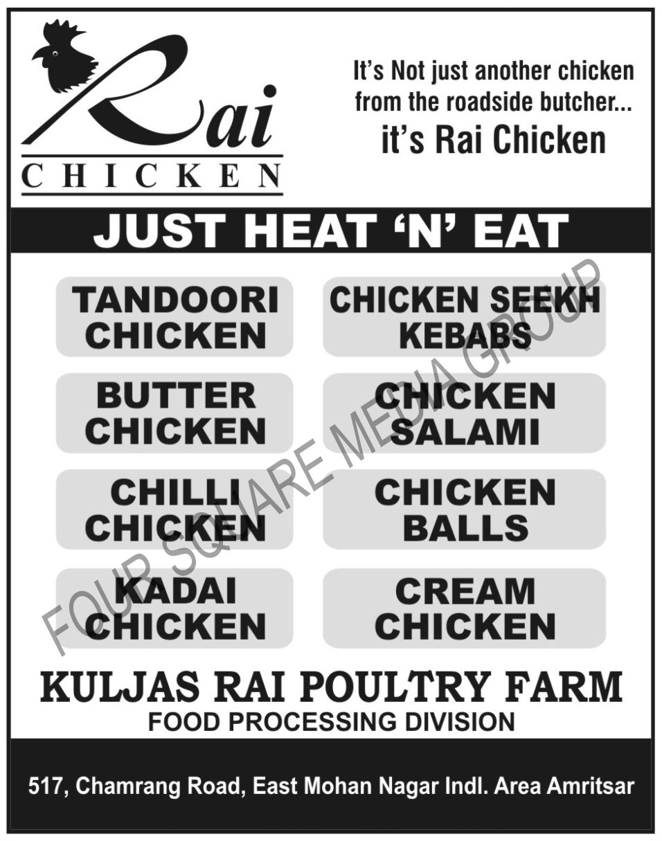 Tandoori Chicken, Chicken Seekh Kababs, Butter Chicken, Chicken Salami, Chilli Chicken, Chicken Balls, Kadai Chcken, Cream Chicken