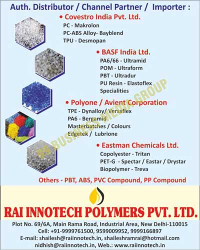 PC Makrolon Granules, PC ABS Alloy Bayblend Granules, TPU Desmopan Granules, PA6 Ultramid Granules, POM Ultraform Granules, PBT Ultradur Granules, PU Resin Elastoflex Granules, TPE Dynalloy Granules, PA6 Bergamid Granules, Masterbatches Granules, Copolyester Tritan Granules, PET G Spectar Granules, Biopolymer Granules, PBT Granules, ABS Granules, PVC Compounds, PP Compounds