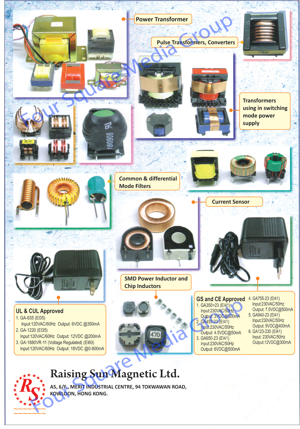 Chip Inductor, Current Sensor, Power Transformer, SMD Power Inductor, Pulse Transformers, Converters, Mode Filters, Transformers,Line Filters, Cores