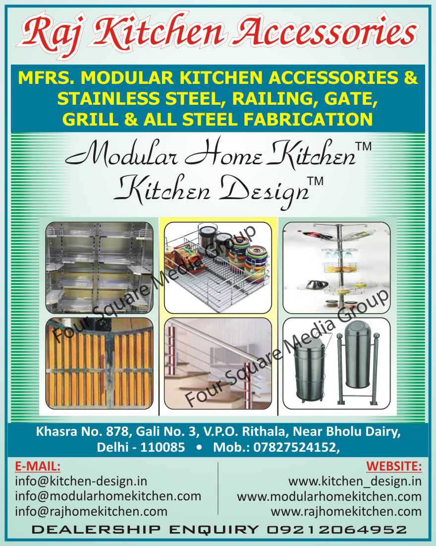 Stainless Steel Modular Kitchen Accessories, SS Modular Kitchen Accessories, Stainless Steel Railing, SS Railing, Stainless Steel Gate, SS Gate, Stainless Steel Grill, SS Grill, Steel Fabrication