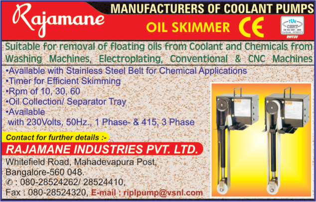 Coolant Pumps, Oil Skimmers