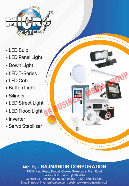 Home Light UPS, Home UPS, Inverters, Led Lights, Led Tube Lights, Led Street Lights, Back Lights, Ultra Slim Round Lights, Rimless Led Panels, T5 Led Tube Lights, T8 Led Tube Lights, Street Lights, Flood Lights, COB Lights, Led Panel Lights, Led Tube Lights, Electronic Ballasts, Choke Pattis, ELCB + MCB + RCCBs, Online UPSs, CVTs, Servo Stabilizers, Fan Regulators, Solar Panels, Solar Street Lights, Led Flood Lights, Led Bulbs, Down Lights, Led COBs, Button Lights, Silinders 