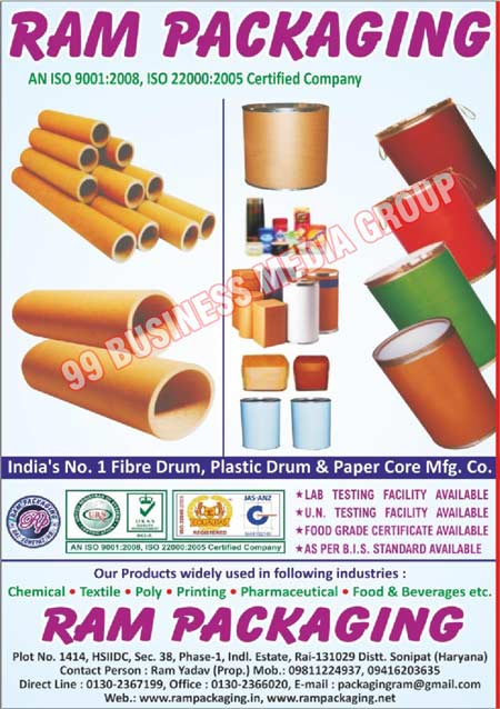 Fiber Drums, Fiber Board Drums, Straight Bended Fiber Drums, Spiral Fiber Drums, Square Fiber Drums, Round Fiber Drums, Paper Tubes, Core Sleeves, Paper Sleeves, Paper Spools, Lab Testing Facilities, Un Testing Facilities, Food Grade Certificates, Fiber Drums, Paper Cores, Plastic Drums, Composite Containers