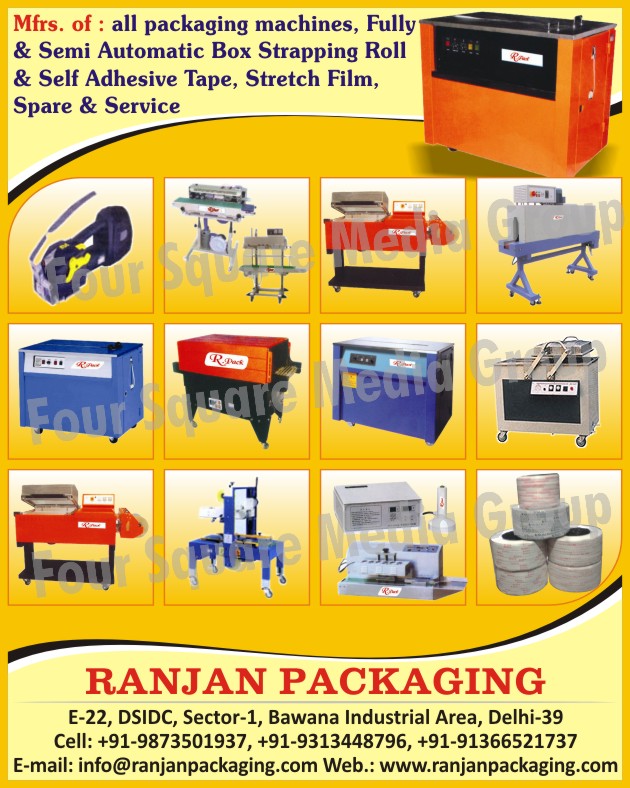 Packaging Machines, Box Strapping Roll, Self Adhesive Tapes, Stretch Films, Packaging Machine Spare Parts, Packaging Machines Services,Fully Automatic Box Strapping Roll, Semi Automatic Box Strapping Roll