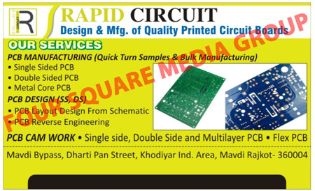 Printed Circuit Boards, PCBs, Single Side PCBs, Single Side Printed Circuit Boards, Double Side Printed Circuit Boards, Double Side PCBs, Metal  Core PCBs, Metal Core Printed Circuit Boards