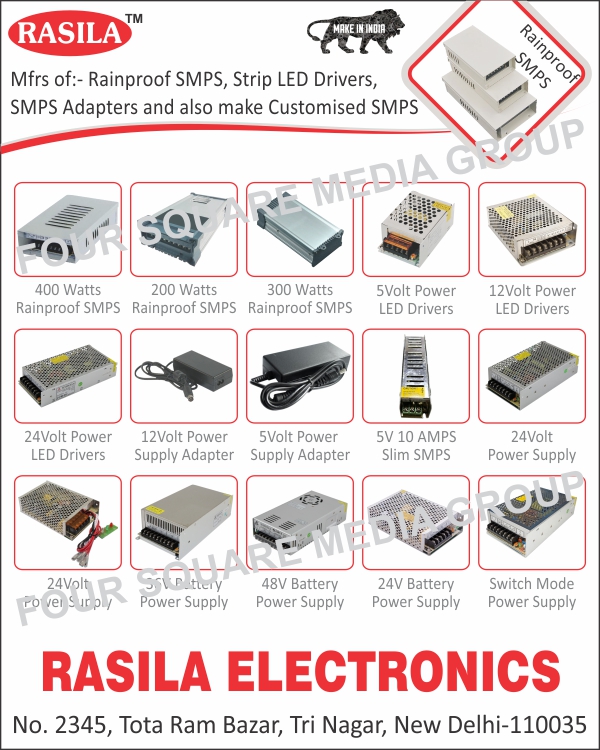 Rainproof SMPS, Strip Led Drivers, SMPS Adapters, Led Drivers, Battery Power Supply, Switch Mode Power Supply