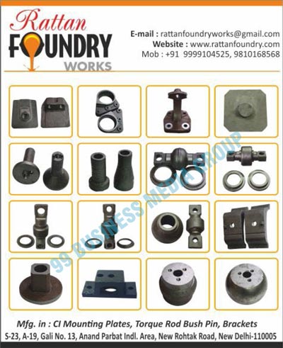 CI Mounting Plates, Torque Rod Bush Pins, Torque Rod Bush Brackets