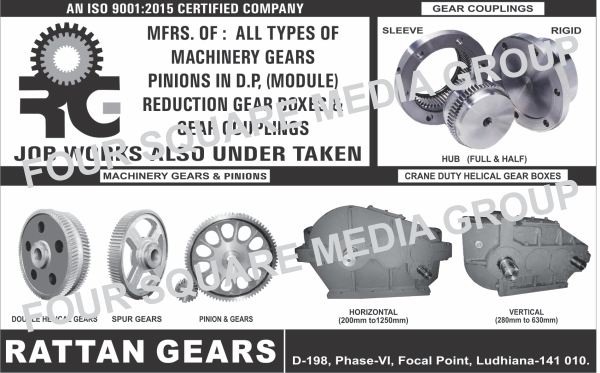 Industrial Machinery Gears, Pinions, Helical Gear Boxes, Crane Duty Helical Gear Boxes, Machinery Gears, Double Helical Gears, Steel Casted Gears, Spur Gears, Reduction Gear Boxes