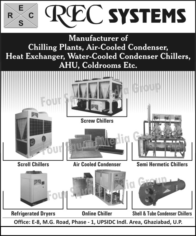 Chilling Plants, Air Cooled Condenser, Heat Exchanger, Water Cooled Condenser Chillers, AHU, Coldrooms, Screw Chillers, Scroll Chillers, Semi Hermetic Chillers, Refrigerated Dryers, Online Chillers, Shell Condenser Chillers, Tube Condenser Chillers,Shell Chiller